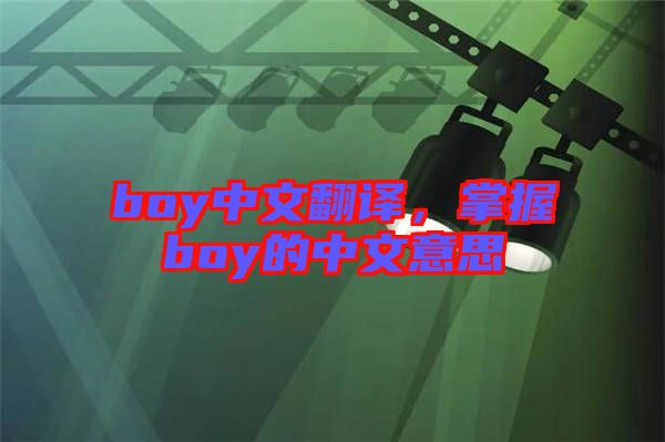 boy中文翻譯，掌握boy的中文意思