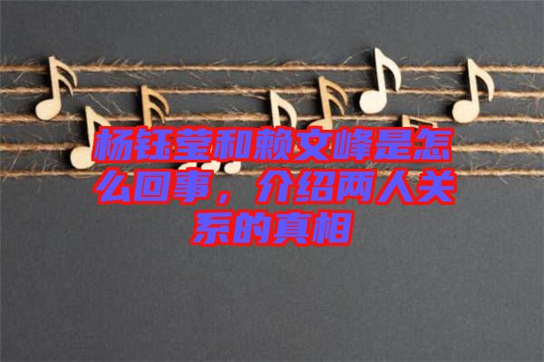 楊鈺瑩和賴文峰是怎么回事，介紹兩人關(guān)系的真相