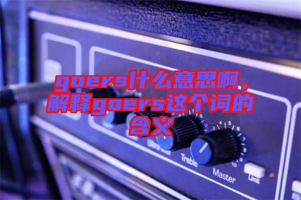 goers什么意思啊，解釋goers這個(gè)詞的含義