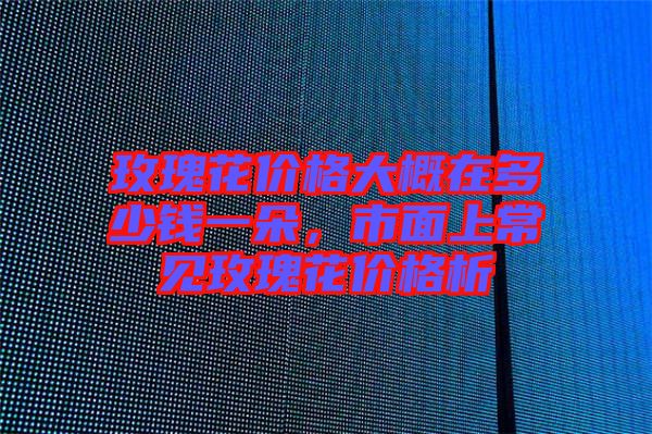 玫瑰花價格大概在多少錢一朵，市面上常見玫瑰花價格析