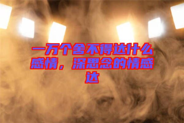 一萬個(gè)舍不得達(dá)什么感情，深思念的情感達(dá)