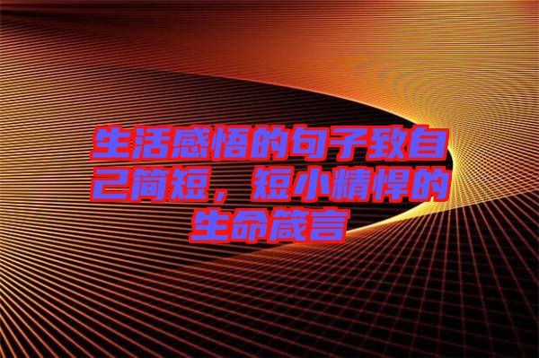 生活感悟的句子致自己簡短，短小精悍的生命箴言
