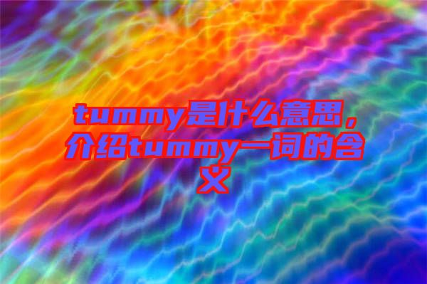 tummy是什么意思，介紹tummy一詞的含義