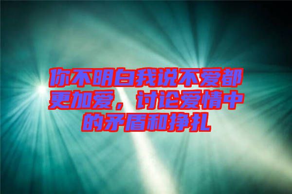 你不明白我說(shuō)不愛都更加愛，討論愛情中的矛盾和掙扎