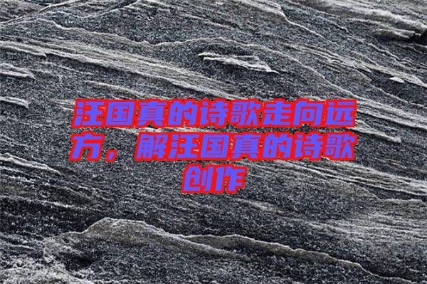 汪國真的詩歌走向遠方，解汪國真的詩歌創(chuàng)作