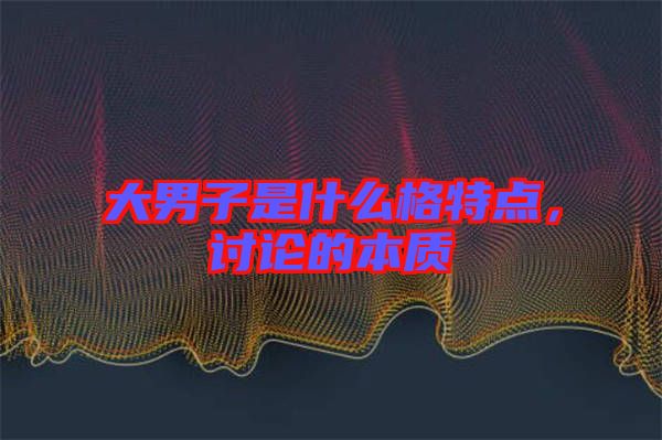 大男子是什么格特點，討論的本質(zhì)