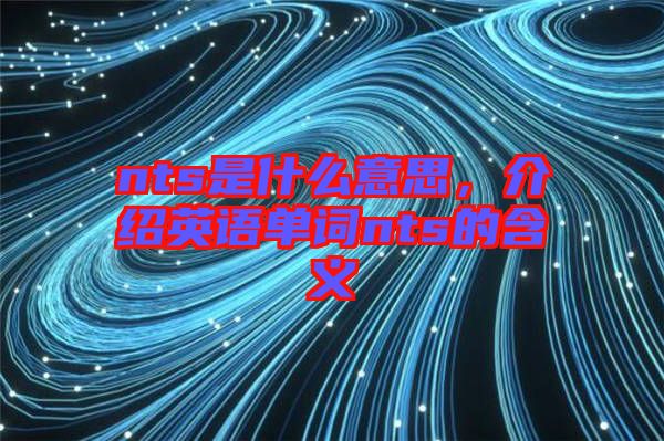 nts是什么意思，介紹英語單詞nts的含義