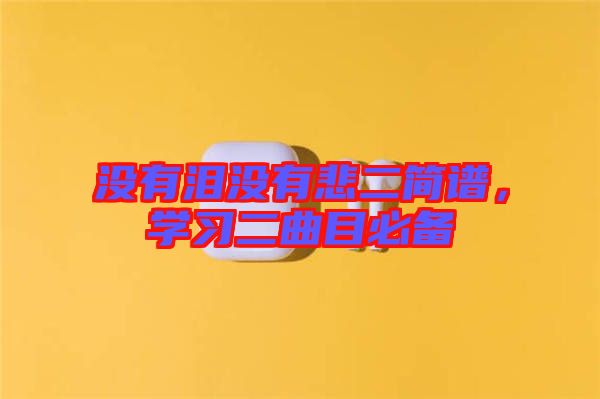 沒有淚沒有悲二簡譜，學(xué)習(xí)二曲目必備