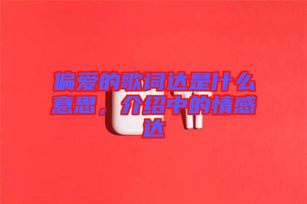 偏愛的歌詞達是什么意思，介紹中的情感達