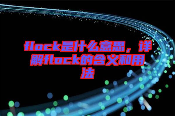 flock是什么意思，詳解flock的含義和用法