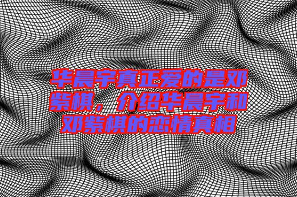 華晨宇真正愛的是鄧紫棋，介紹華晨宇和鄧紫棋的戀情真相