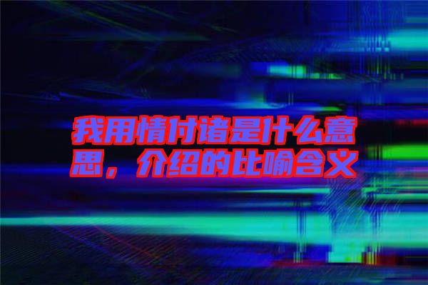 我用情付諸是什么意思，介紹的比喻含義