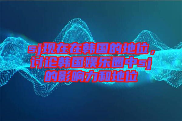 sj現(xiàn)在在韓國(guó)的地位，討論韓國(guó)娛樂圈中sj的影響力和地位