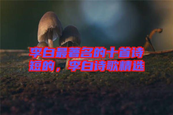 李白最著名的十首詩短的，李白詩歌精選