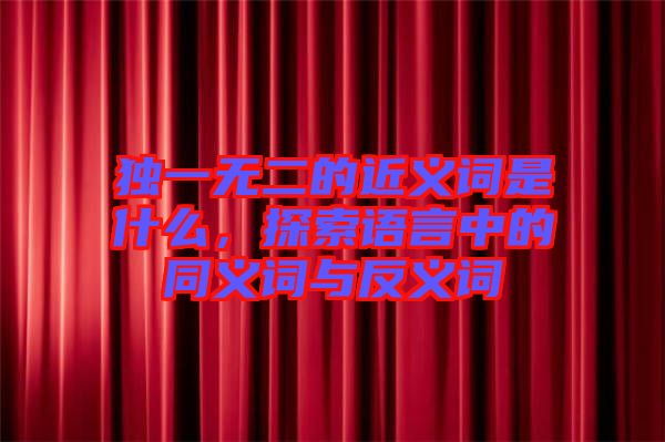 獨一無二的近義詞是什么，探索語言中的同義詞與反義詞