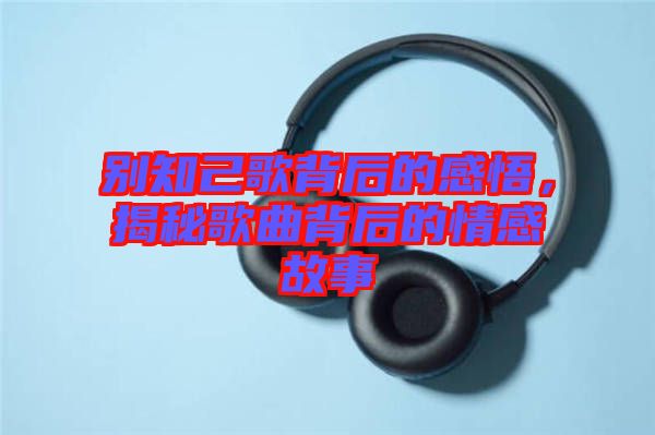 別知己歌背后的感悟，揭秘歌曲背后的情感故事
