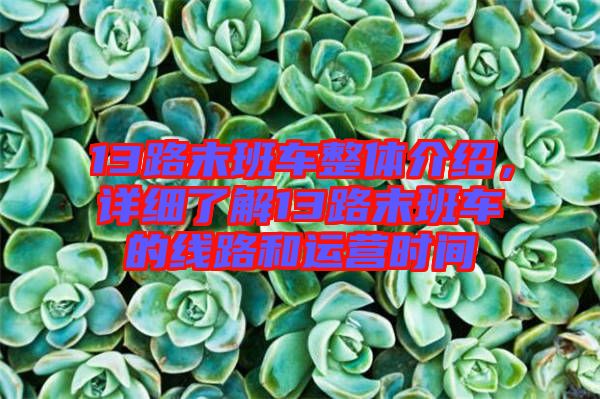 13路末班車整體介紹，詳細(xì)了解13路末班車的線路和運(yùn)營時(shí)間
