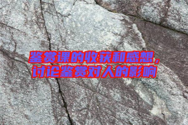 鑒賞課的收獲和感想，討論鑒賞對人的影響