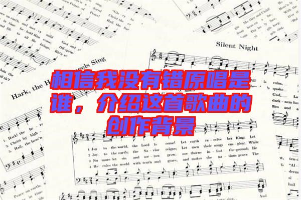 相信我沒(méi)有錯(cuò)原唱是誰(shuí)，介紹這首歌曲的創(chuàng)作背景