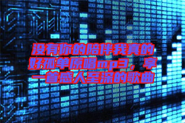 沒(méi)有你的陪伴我真的好孤單原唱mp3，享一首感人至深的歌曲