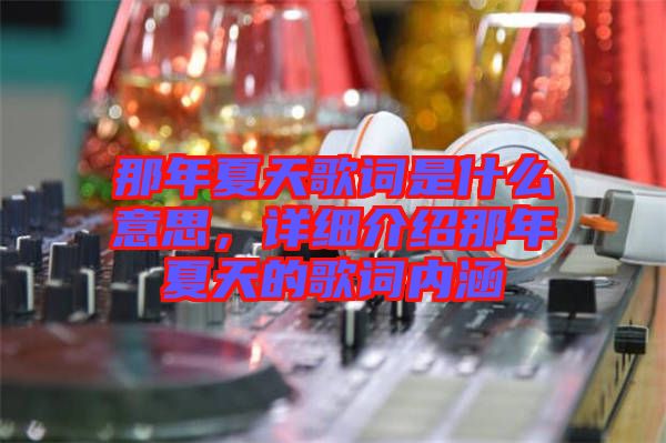 那年夏天歌詞是什么意思，詳細介紹那年夏天的歌詞內(nèi)涵