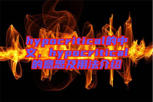 hypocritical的中文，hypocritical的意思及用法介紹