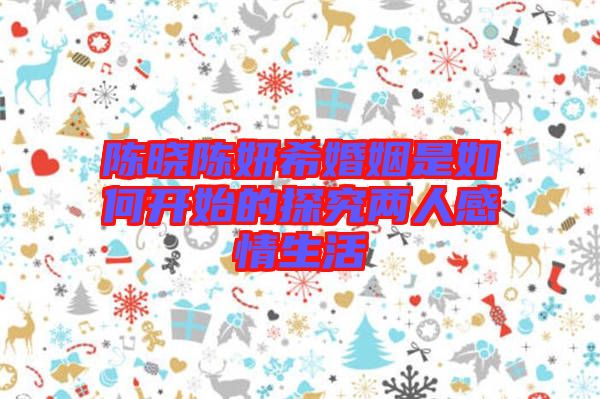 陳曉陳妍?；橐鍪侨绾伍_始的探究兩人感情生活