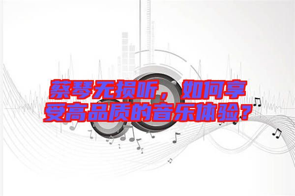 蔡琴無損聽，如何享受高品質(zhì)的音樂體驗？