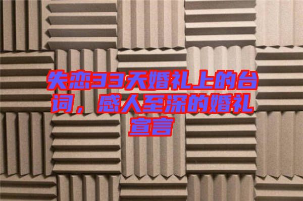 失戀33天婚禮上的臺詞，感人至深的婚禮宣言