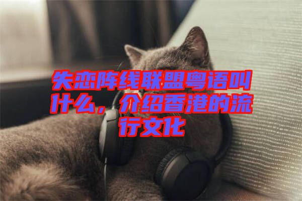 失戀陣線聯(lián)盟粵語(yǔ)叫什么，介紹香港的流行文化