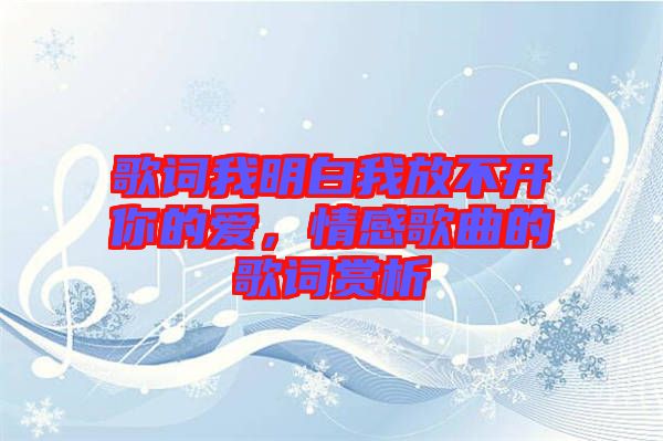 歌詞我明白我放不開你的愛，情感歌曲的歌詞賞析