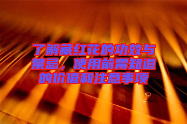 了解藏紅花的功效與禁忌，使用前需知道的價(jià)值和注意事項(xiàng)
