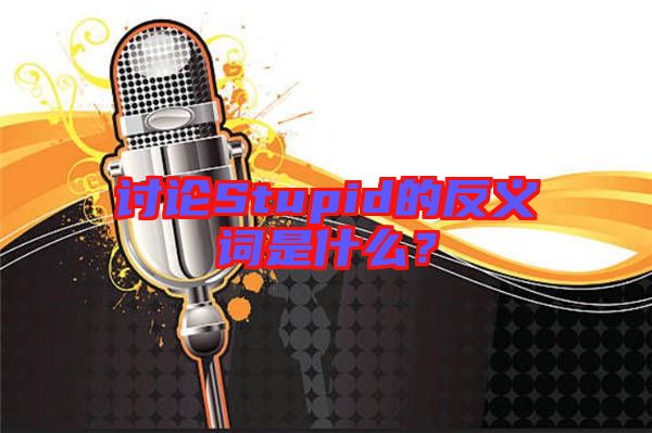 討論Stupid的反義詞是什么？