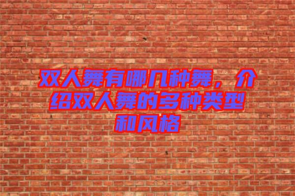 雙人舞有哪幾種舞，介紹雙人舞的多種類型和風(fēng)格