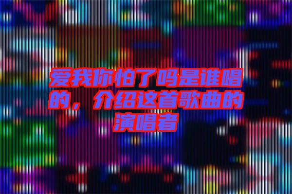 愛我你怕了嗎是誰(shuí)唱的，介紹這首歌曲的演唱者