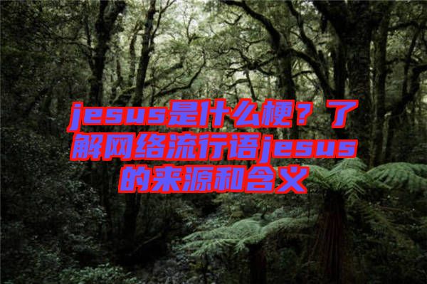 jesus是什么梗？了解網(wǎng)絡流行語jesus的來源和含義