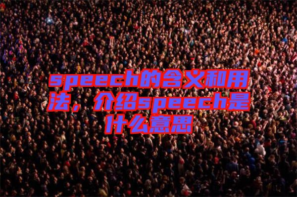 speech的含義和用法，介紹speech是什么意思