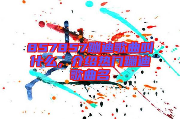 857857蹦迪歌曲叫什么，介紹熱門蹦迪歌曲名