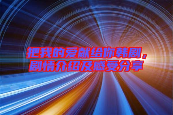 把我的愛獻給你韓劇，劇情介紹及感受分享