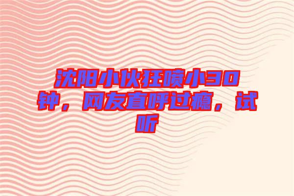 沈陽(yáng)小伙狂噴小30鐘，網(wǎng)友直呼過(guò)癮，試聽(tīng)