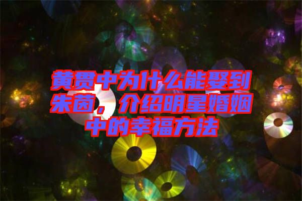 黃貫中為什么能娶到朱茵，介紹明星婚姻中的幸福方法