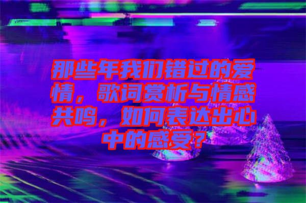 那些年我們錯(cuò)過(guò)的愛(ài)情，歌詞賞析與情感共鳴，如何表達(dá)出心中的感受？