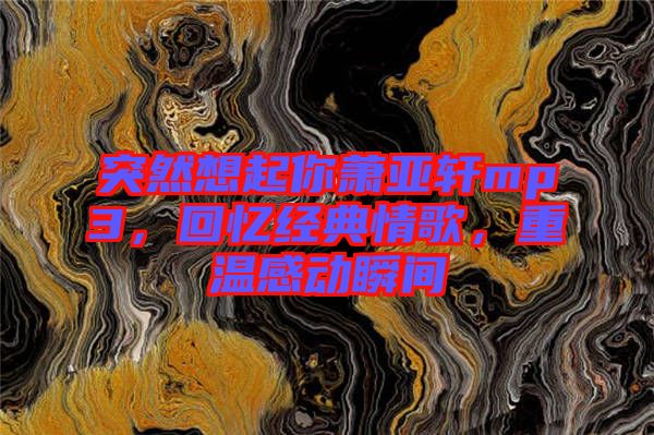 突然想起你蕭亞軒mp3，回憶經(jīng)典情歌，重溫感動瞬間