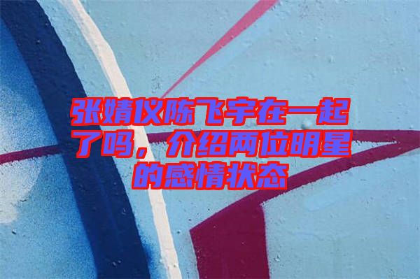 張婧儀陳飛宇在一起了嗎，介紹兩位明星的感情狀態(tài)