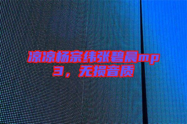 涼涼楊宗緯張碧晨mp3，無損音質(zhì)