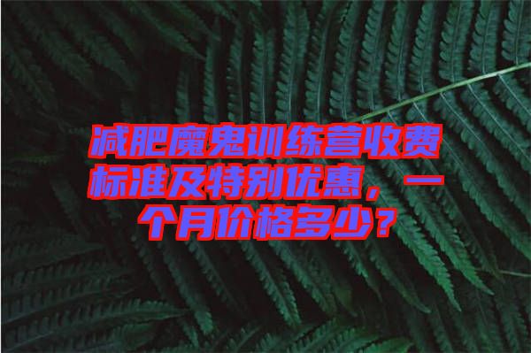 減肥魔鬼訓(xùn)練營收費標準及特別優(yōu)惠，一個月價格多少？