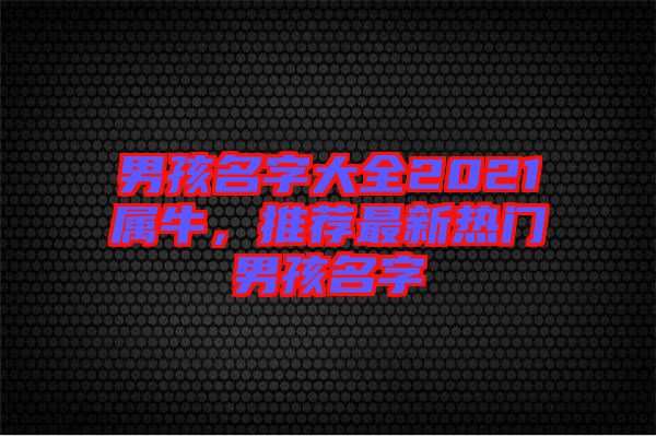 男孩名字大全2021屬牛，推薦最新熱門(mén)男孩名字