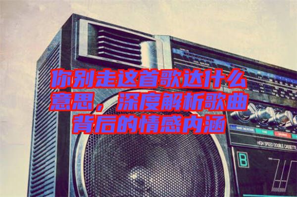 你別走這首歌達(dá)什么意思，深度解析歌曲背后的情感內(nèi)涵
