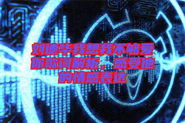 劉德華我想我不夠愛你歌詞解析，感受他的情感表達(dá)