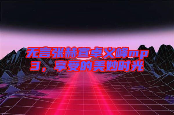 無言張赫宣卓義峰mp3，享受的美妙時光